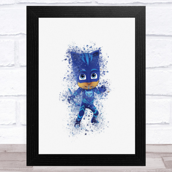 P Masks Catboy Watercolour Splatter Children's Kid's Wall Art Print