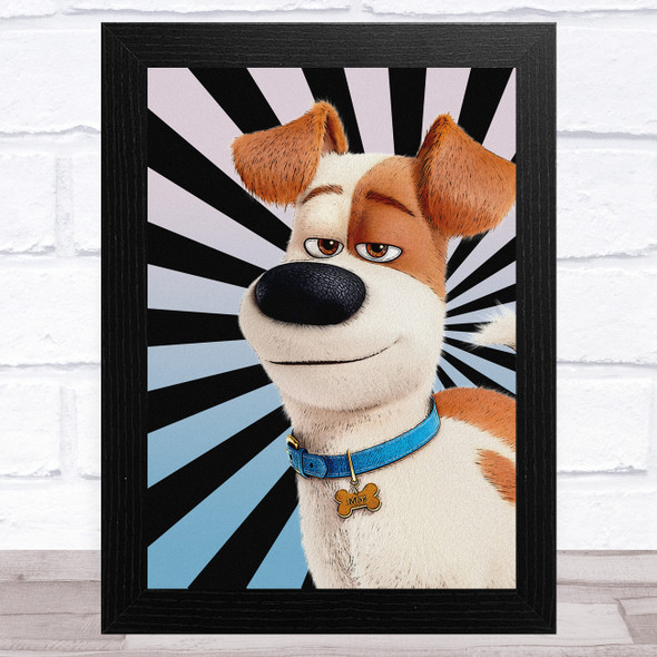 The Secret Life Of Pets Max Retro Children's Kid's Wall Art Print