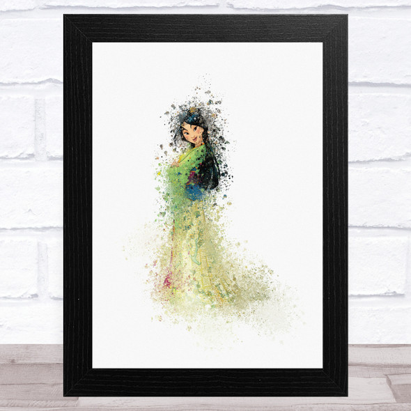 Mulan Watercolour Splatter Children's Kid's Wall Art Print