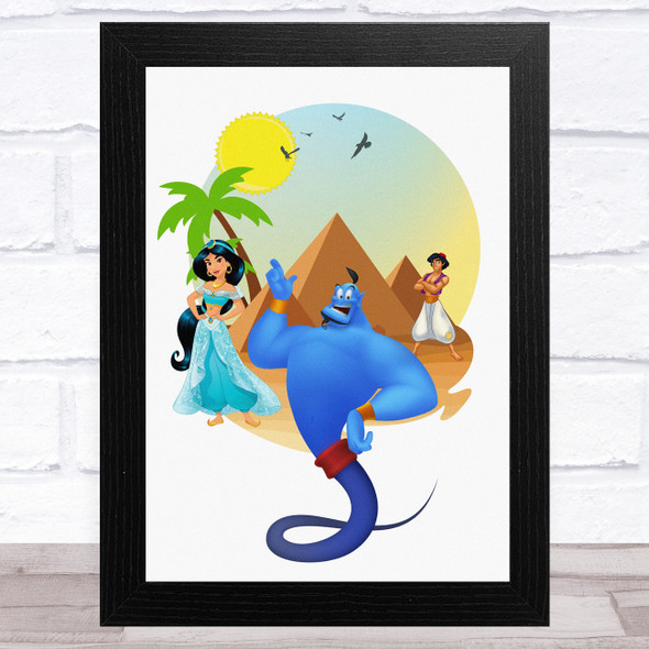 Aladdin, Jasmin, Genie Children's Kid's Wall Art Print