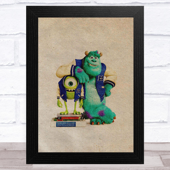 Monsters Inc Vintage Children's Kid's Wall Art Print
