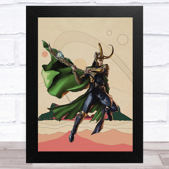 Loki Retro Children's Kid's Wall Art Print