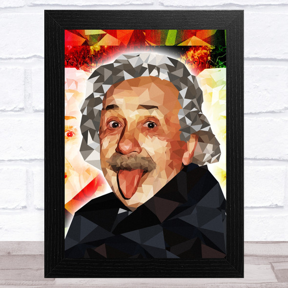 Albert Einstein Polygon Genius Montage Bright Celeb Wall Art Print