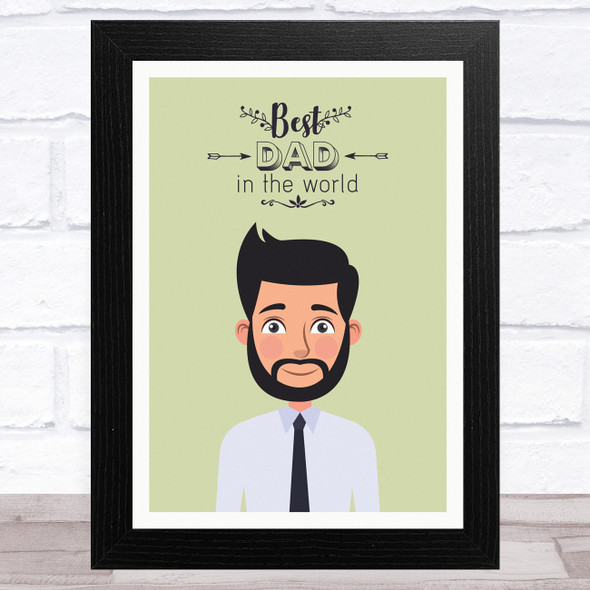 Best Dad In The World Design 2 Dad Father's Day Gift Wall Art Print