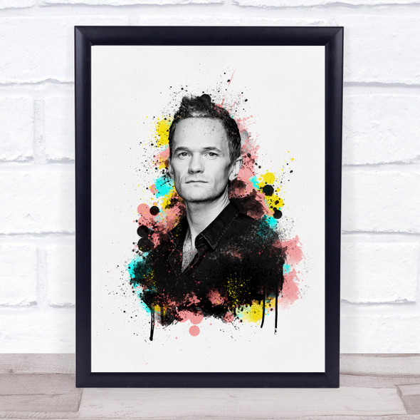 Neil Patrick Harris Watercolour Splatter Drip Wall Art Print