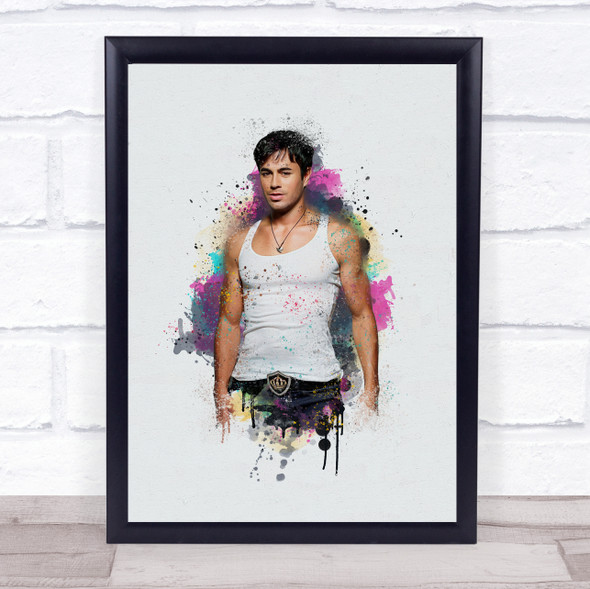 Enrique Iglesias Watercolour Splatter Drip Wall Art Print