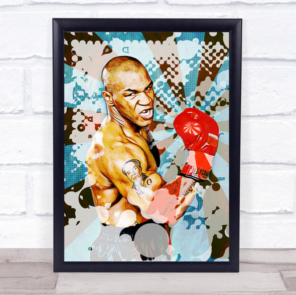 Mike Tyson Vintage Pop Art Stripes Wall Art Print