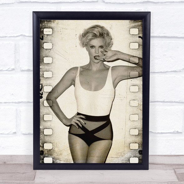Charlize Theron Vintage Movie Reel Wall Art Print