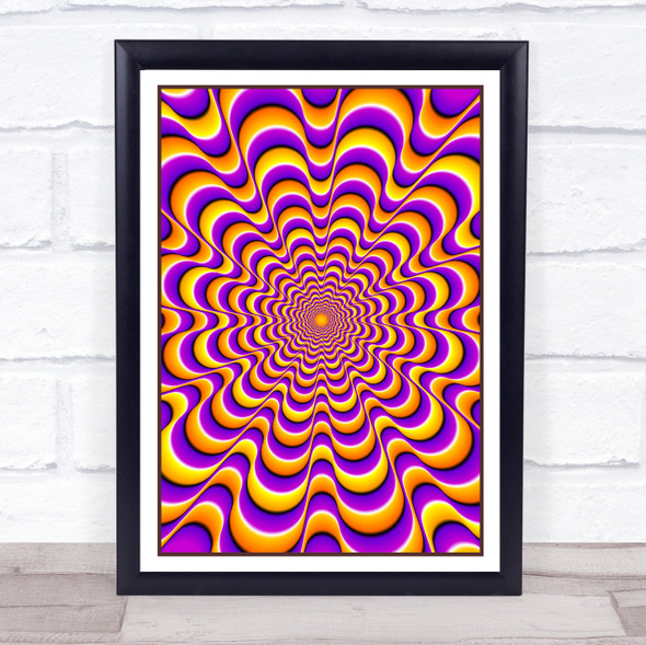 Psychedelic Yellow Purple Flower Wall Art Print