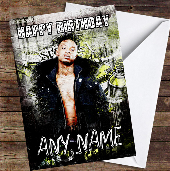 21 Savage Urban Graffiti Personalised Birthday Card