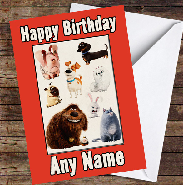 The Secret Life Of Pets Friends Animals Square Personalised Birthday Card