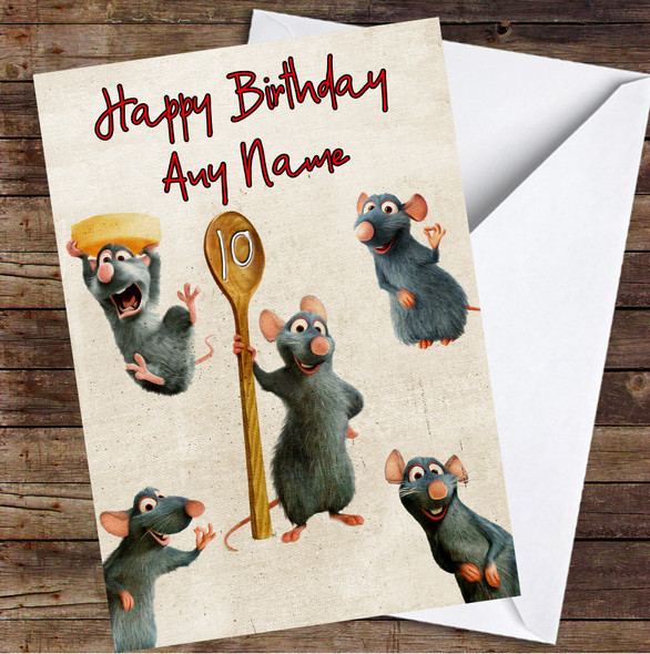 Ratatouille Multiple Rats Big Spoon Personalised Birthday Card