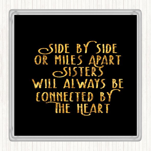 Black Gold Side By Side Quote Coaster