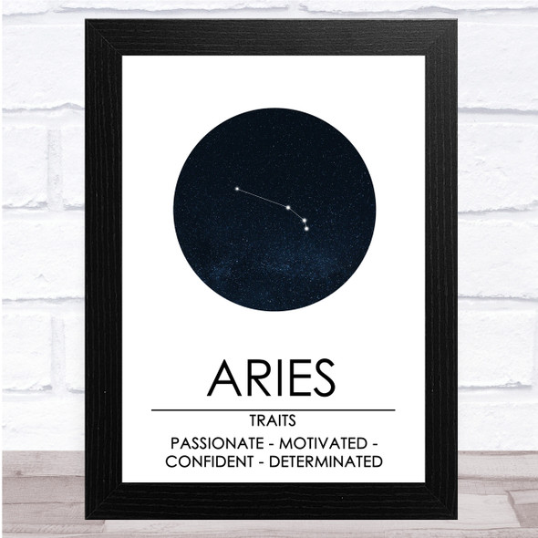 Zodiac Star Sign Constellation Aries Wall Art Print
