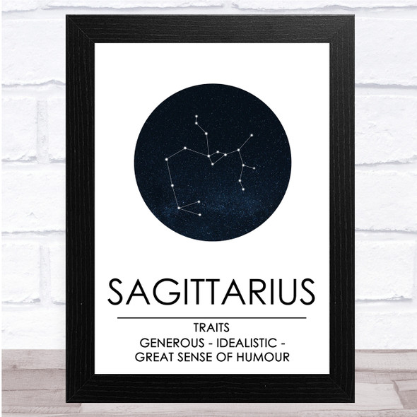 Zodiac Star Sign Constellation Sagittarius Wall Art Print