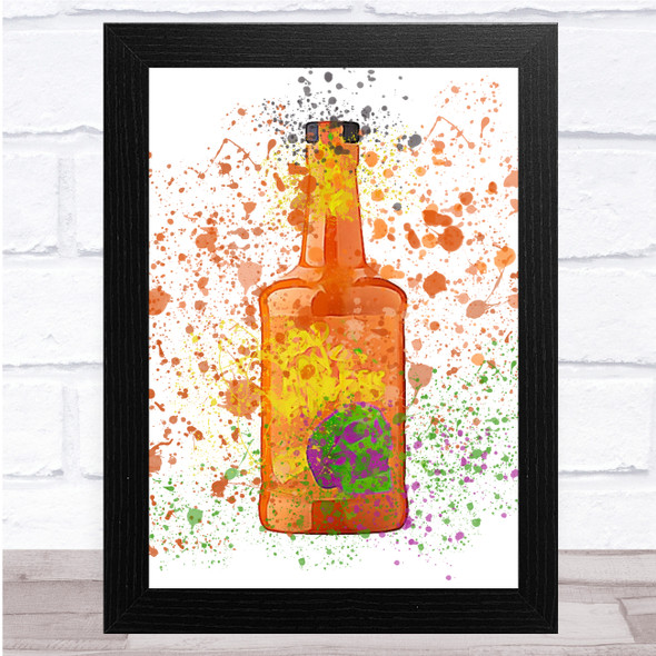Watercolour Splatter Dead Man's Fingers Pineapple Rum Wall Art Print