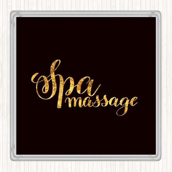 Black Gold Spa Massage Quote Coaster