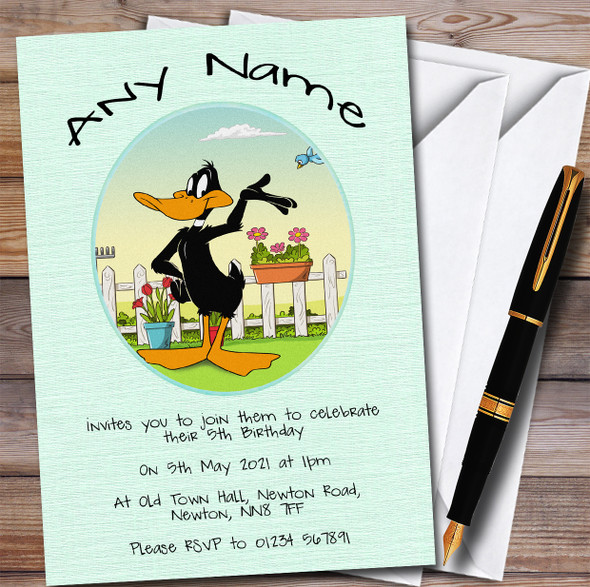 Daffy Duck Vintage Children's Kids Personalised Birthday Party Invitations