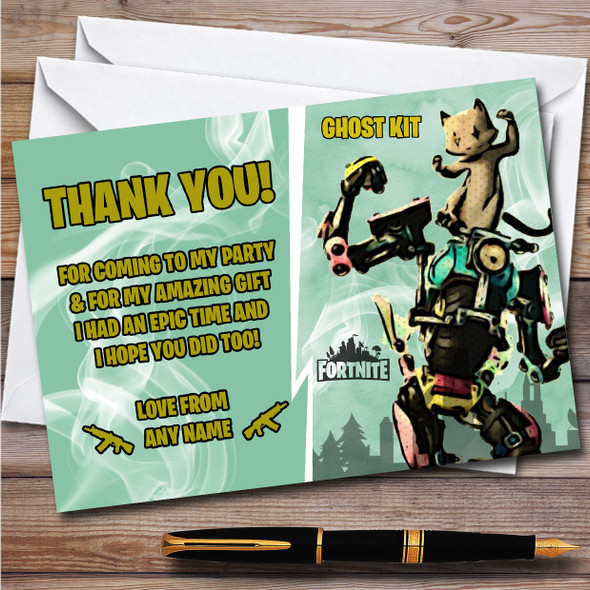 Ghost Kit Gaming Comic Style Fortnite Skin Birthday Party Thank You Cards
