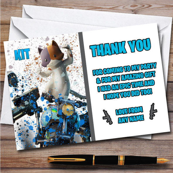 Splatter Art Gaming Fortnite Kit Children's Birthday Party Thank You Cards