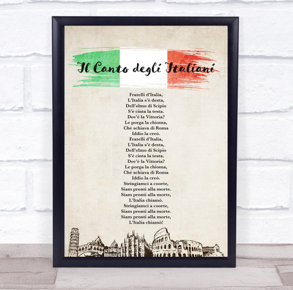 National Anthem Of Italy Colosseum Tower Of Pisa Wall Art Print