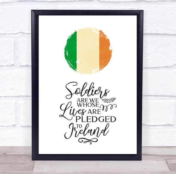 Irish Flag & Quote Grunge Painted Button  Wall Art Print