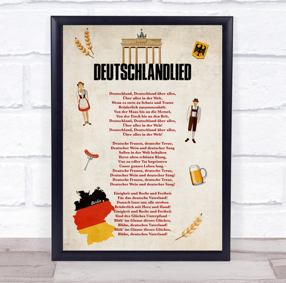 National Anthem Vintage Germany Theme Wall Art Print