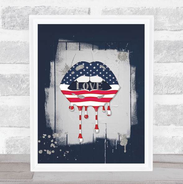 American Lips Paint Urban Love Wall Art Print