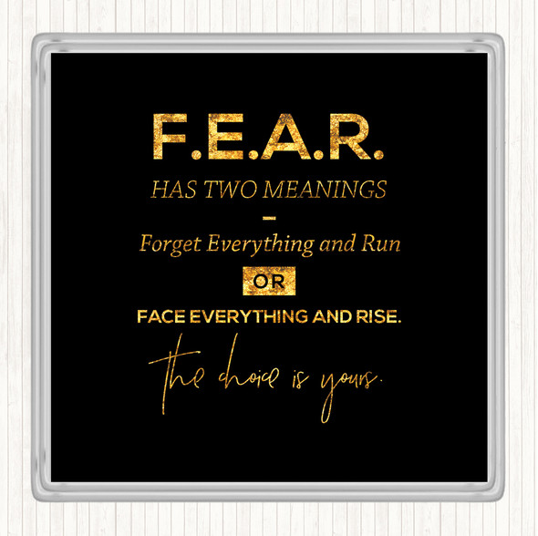 Black Gold Forget Everything Quote Coaster