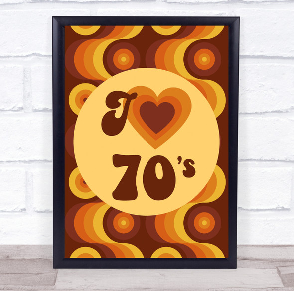 I Love 70's Birthday Groovy Waves Personalised Event Party Decoration Sign
