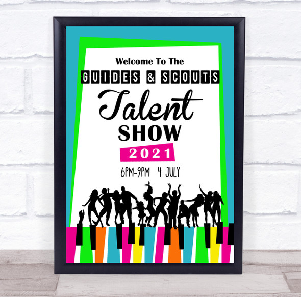 Talent Show Bright Music & Dance Personalised Event Party Decoration Sign