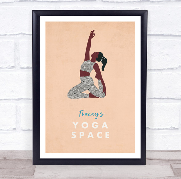 Arm Up Knees Bent Yoga Gym Space Room Personalised Wall Art Sign