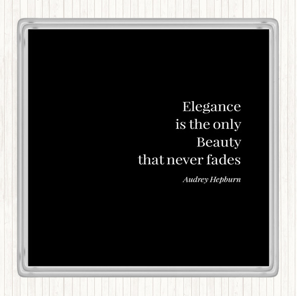 Black White Audrey Hepburn Elegance Quote Coaster