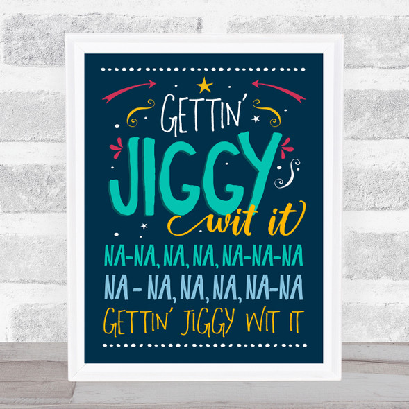 Will Smith Gettin' Jiggy Wit It Cloud Stars And Arrows Music Song Lyric Wall Art Print