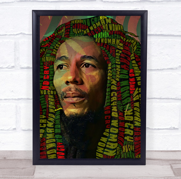 Bob Marley No Woman, No Cry Jamaica Dreadlocks Music Song Lyric Wall Art Print
