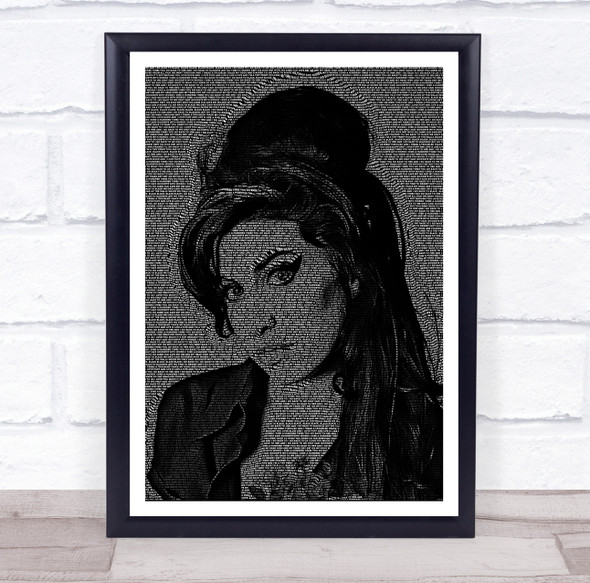Amy Winehouse Back To Black Face s Music Song Lyric Wall Art Print