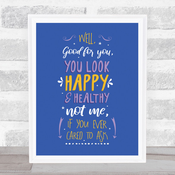 Olivia Rodrigo Good 4 U Typography Music Song Lyric Wall Art Print