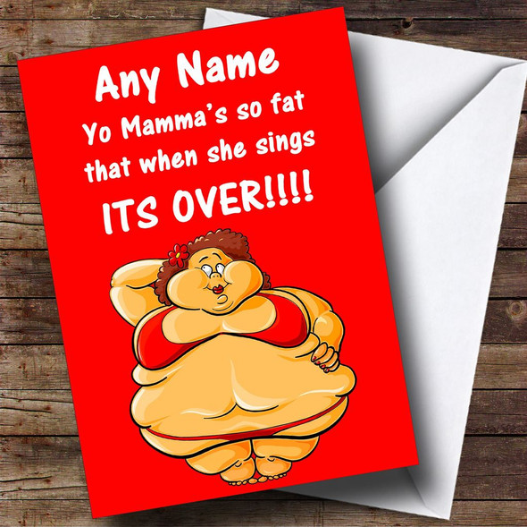 Yo Mama Insulting & Offensive Funny Personalised Birthday Card