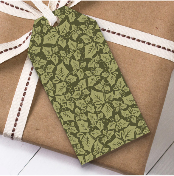 Sage Green Holly And Ivy Random Birthday Present Favor Gift Tags