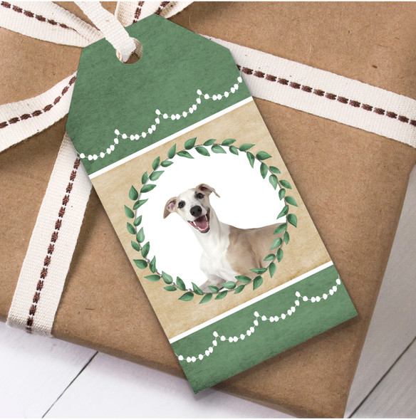 Whippet Dog Green Birthday Present Favor Gift Tags