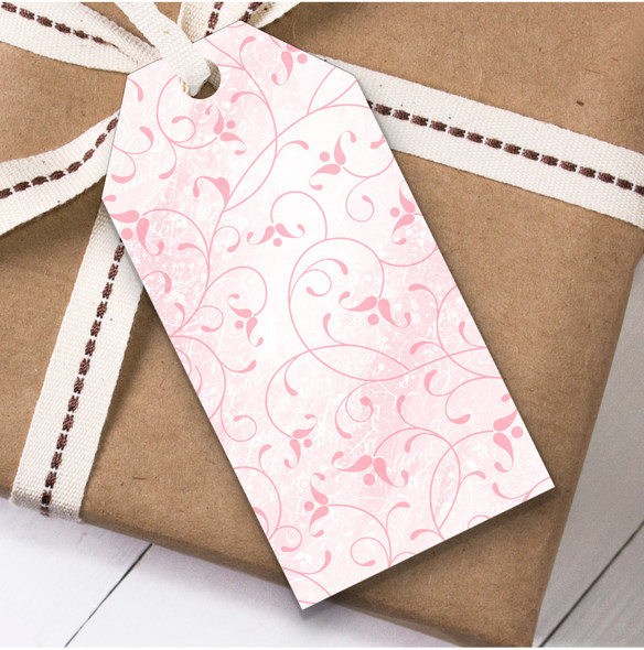 Two Tone Pink Dainty Flowers Birthday Present Favor Gift Tags