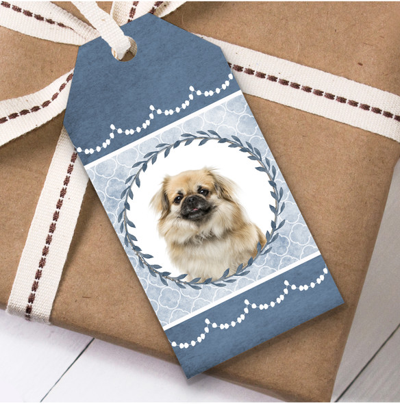 Tibetan Spaniel Dog Blue Birthday Present Favor Gift Tags