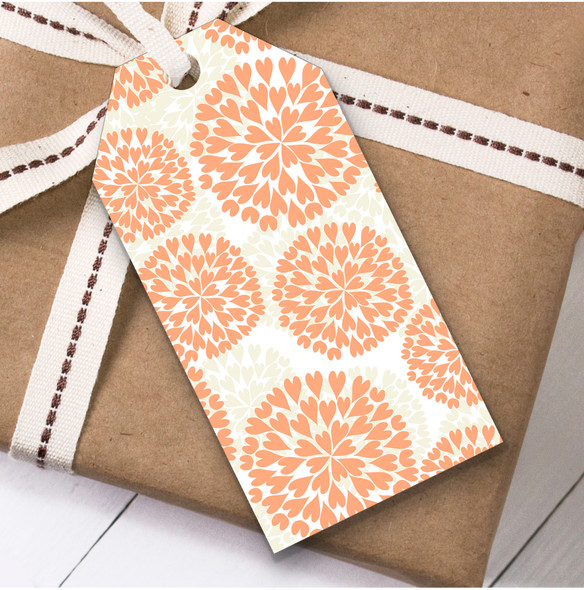 Peach And Cream Giant Circles Of Hearts Random Birthday Present Favor Gift Tags