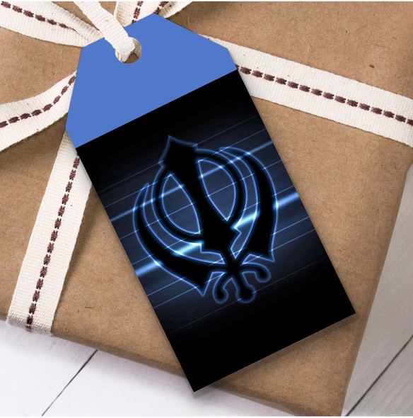 Sikh Blue Birthday Present Favor Gift Tags