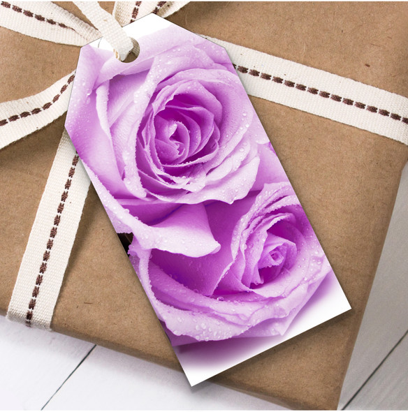 Lilac Roses Birthday Present Favor Gift Tags