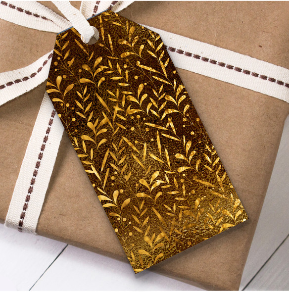 Autumn Leaves Copper Foliage Birthday Present Favor Gift Tags