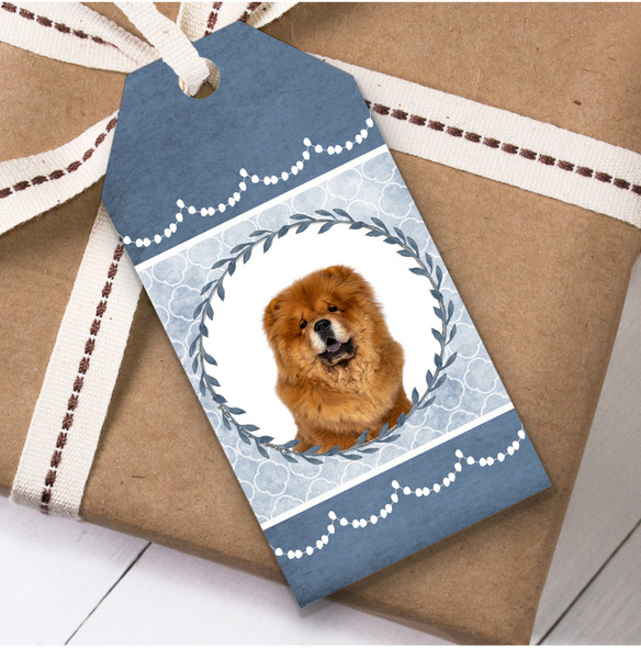 Chow Dog Blue Birthday Present Favor Gift Tags