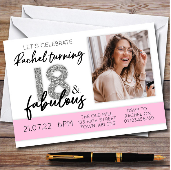 18 And Fabulous Photo 18Th Personalised Birthday Party Invitations
