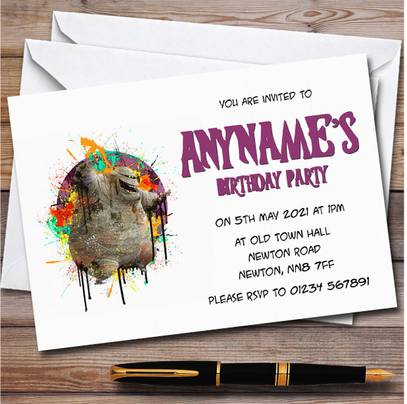 Hotel Transylvania Murray The Mummy Circle Splatter Children's Party Invitations