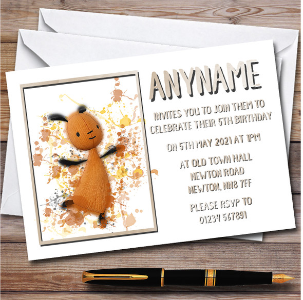 Bing Bunny Flop Splatter Art Personalised Children's Birthday Party Invitations